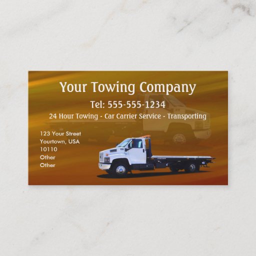 Customizable Towing CUSTOMIZABLE Business Card