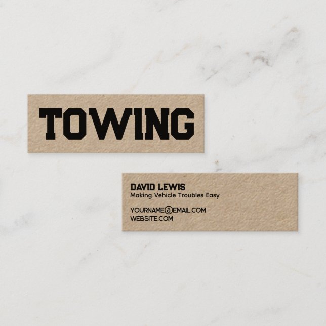 Towing Kraft Mini Business Card (Front/Back)
