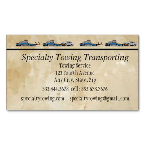 Towing Roadside Assistance Recovery Transportation Business Card Magnet