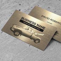 Towing Service Modern Gold Tow Truck Professional Business Card