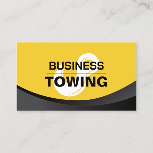 Towing Service Tow Hook Logo Modern Black  Gold Business Card