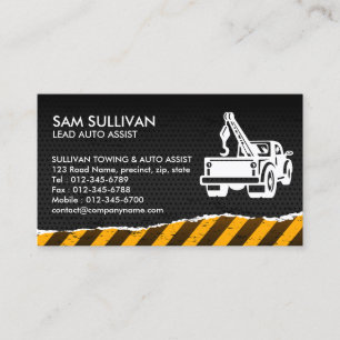 Towing Tow Truck Auto Assist Business Card