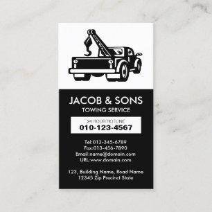Towing Tow Truck Auto Assist Business Card