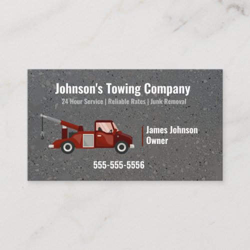 Towing Tow Truck Company Business Card