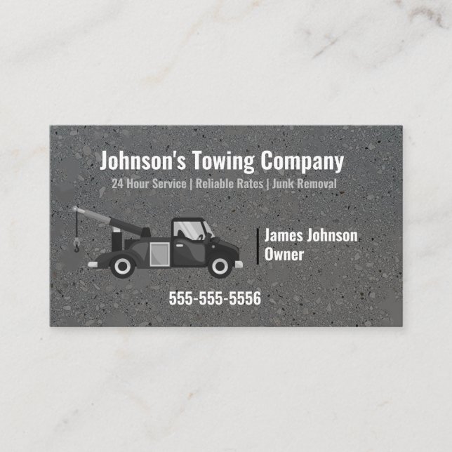 Towing Tow Truck Company Business Card (Front)
