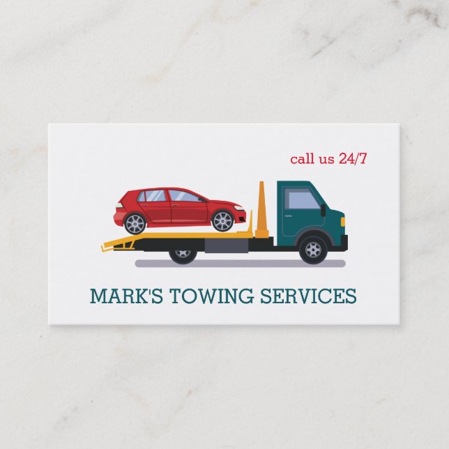 Towing Truck Business Card (Front)