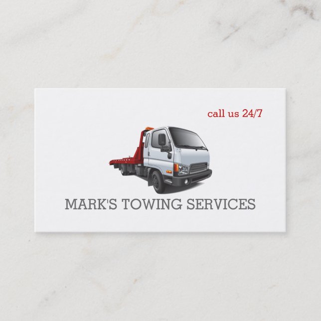 Towing Truck Business Card (Front)