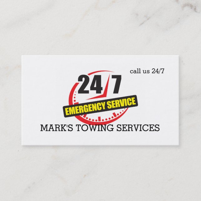 Towing Truck Business Card (Front)