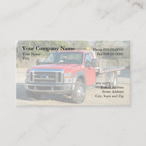 Towing Wrecker Business Card