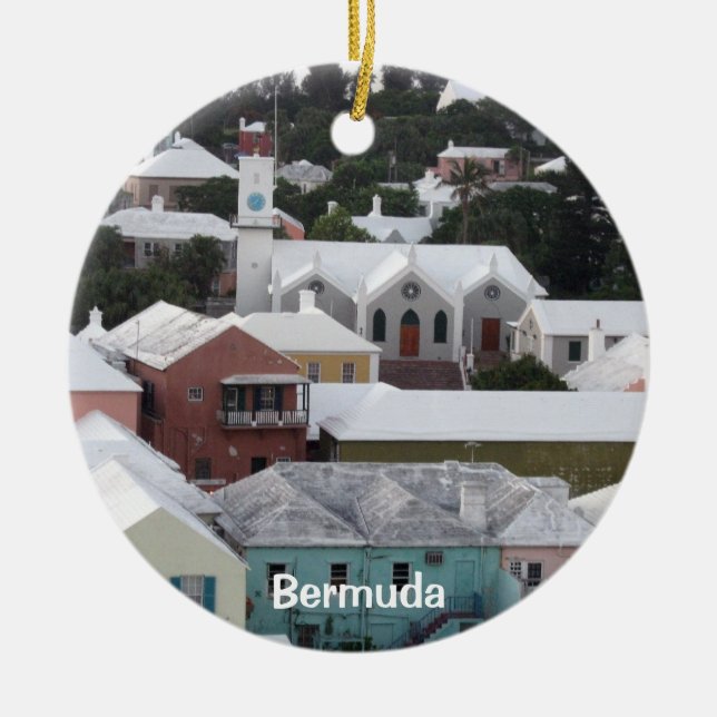 Town #2, Bermuda Ceramic Ornament (Front)