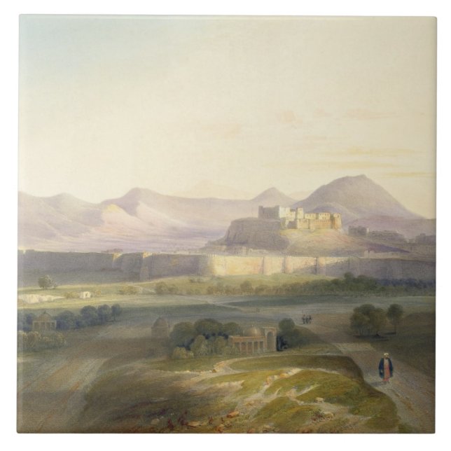 Town and citadel of Ghuznee, plate 18 from 'Scener Ceramic Tile (Front)