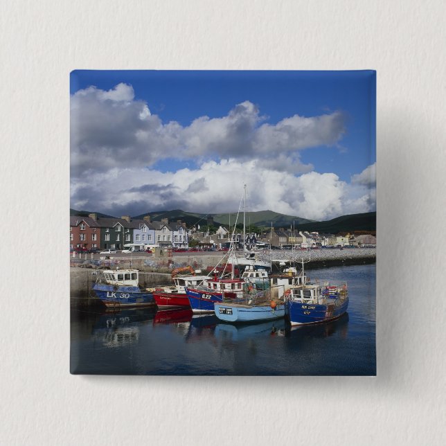 Town and Harbour, Dingle, County Kerry, Button (Front)