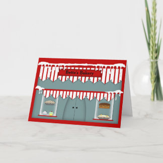 Town Bakery Custom Name Christmas Card