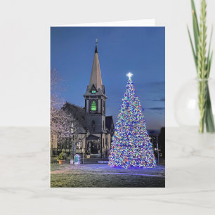 Town Christmas tree Plymouth Massachusetts 2024 Letterpress Thank You Card