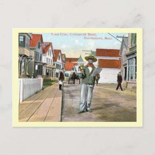 Town Crier Commercial St Provincetown Vintage Postcard