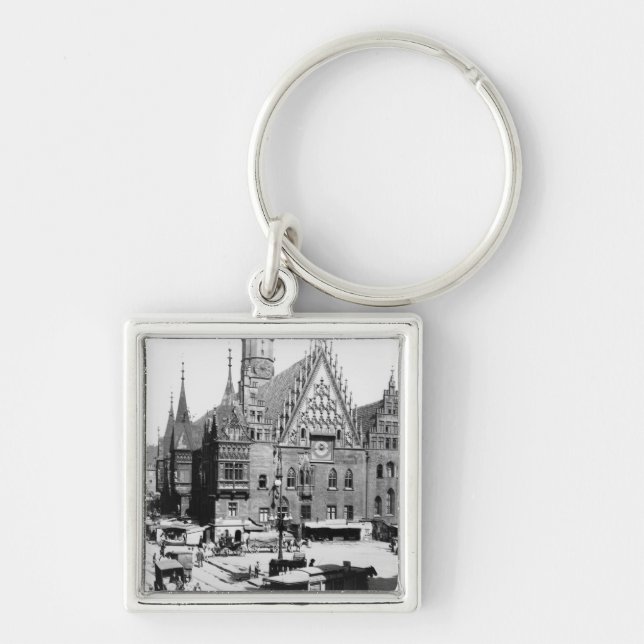Town Hall, Breslau  Poland, c.1910 Keychain (Front)