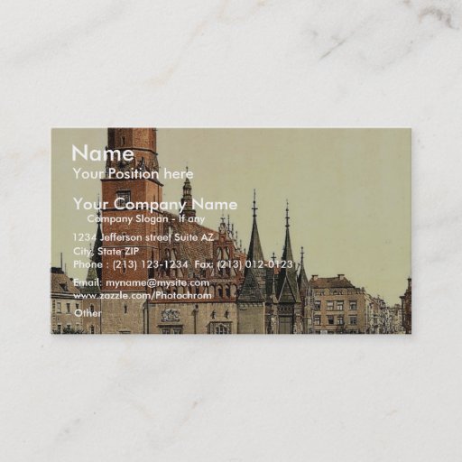 Customizable Town hall, Breslau, Silesia, Germany (i.e., Wrocla Business Cards