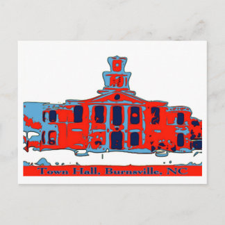 Town Hall Burnsville NC Postcard