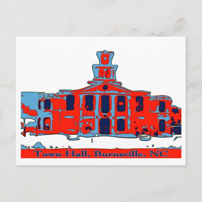Town Hall Burnsville NC Postcard (Front)