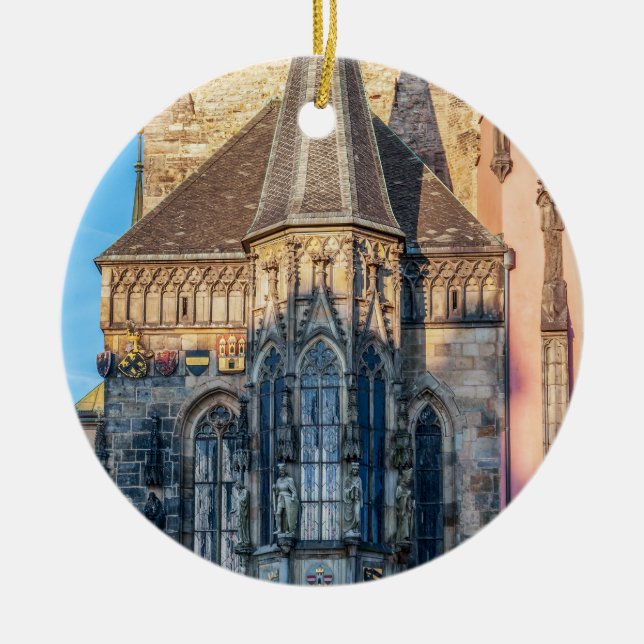 Town hall chapel in the Old Town Square - Prague Ceramic Ornament (Front)