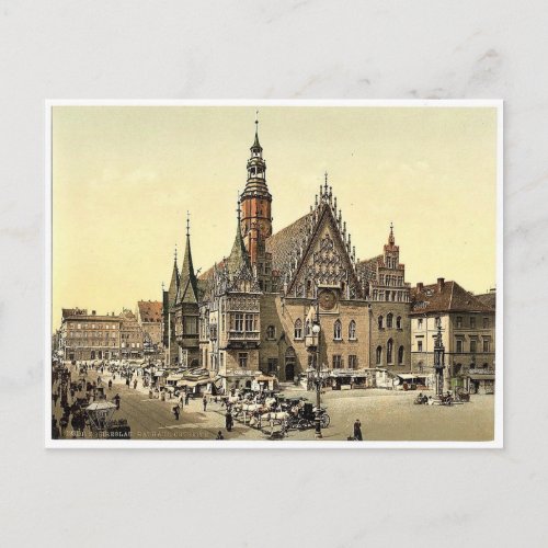 Town hall from the east Breslau Silesia Germany Postcard