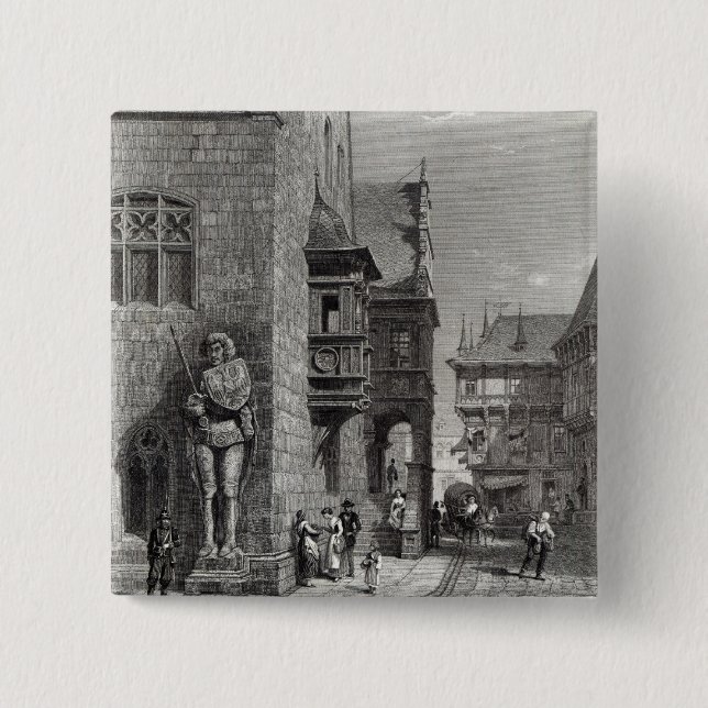 Town Hall, Halberstadt Pinback Button (Front)