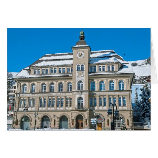 Town Hall in St Moritz, Switzerland Cards (Front Horizontal)