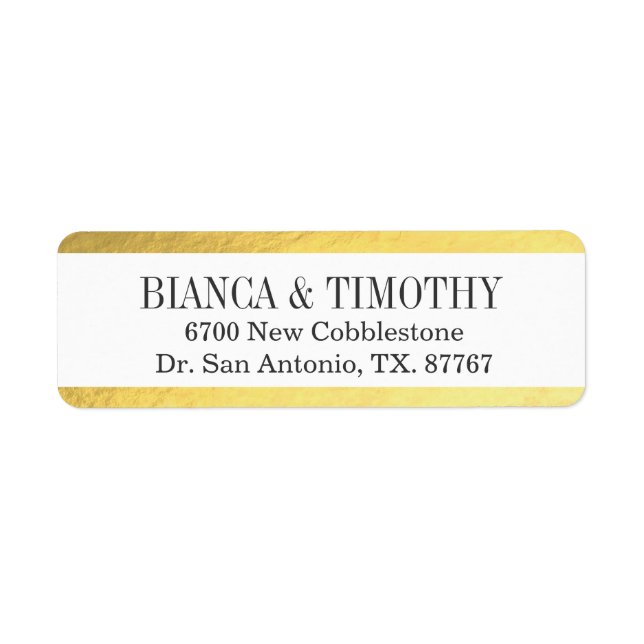 Town Hall Typography Wedding Couple Label (Front)