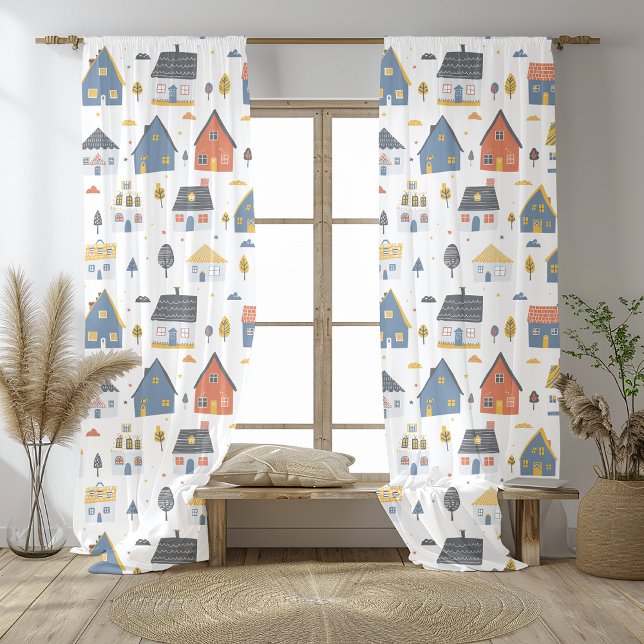 Town Kids Houses Nursery Sheer Curtains (Creator Uploaded)