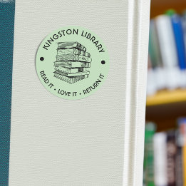 Town Library Read It Love it Return It Customize Classic Round Sticker