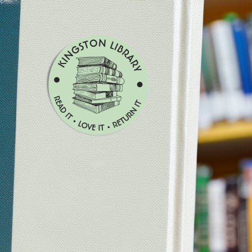 Town Library Read It Love it Return It Customize Classic Round Sticker