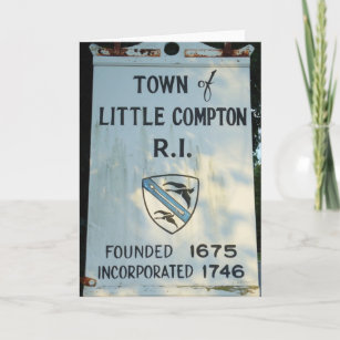 Town Little Compton, RI - Founded 1675 wooden sign Card