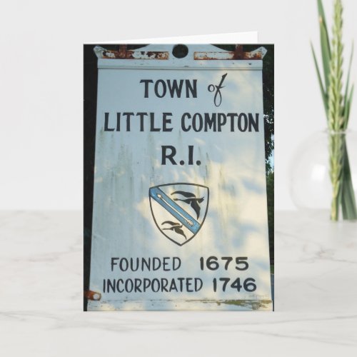 Town Little Compton RI _ Founded 1675 wooden sign Card