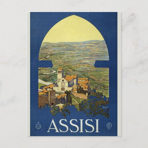 Town of Assisi Italy Vintage Postcard