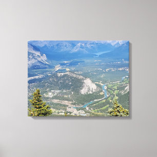 Town of Banff from the summit of Sulphur Mountain Canvas Print