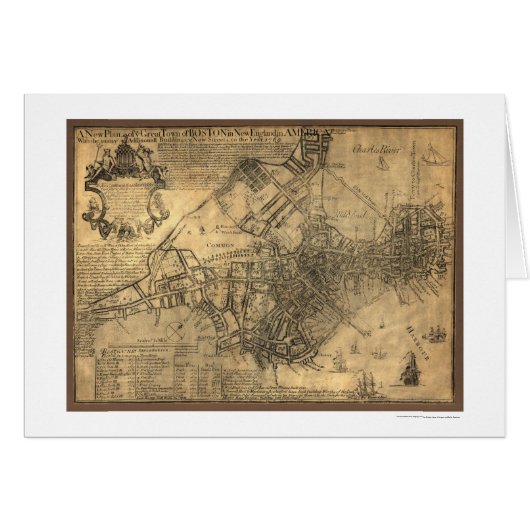 Town of Boston Map - 1769 Cards (Front Horizontal)