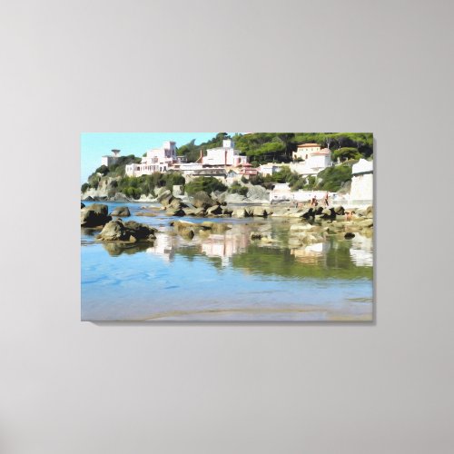 Town of Castiglioncello Tuscan coast painting Canvas Print
