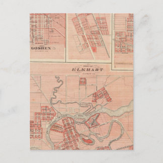 Town of Elkhart, Elkhart Co with Goshen Postcard