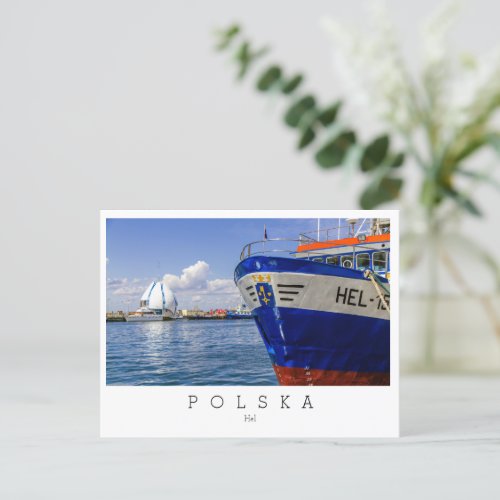 Town of Hel seaside Poland  Polska  Postcard