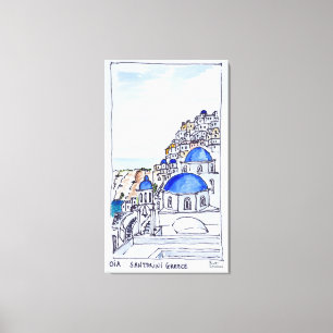 Town of Oia Island of Santorini, Greece Canvas Print