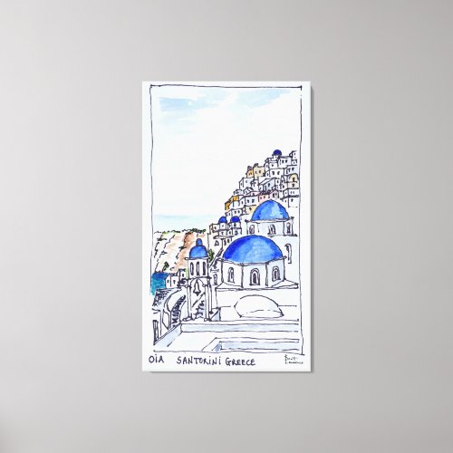 Town of Oia  Island of Santorini Greece Canvas Print