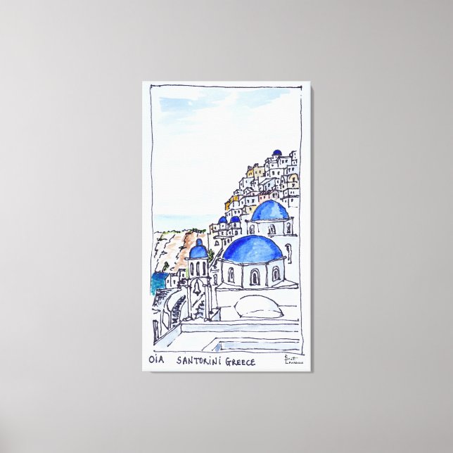 Town of Oia | Island of Santorini, Greece Canvas Print (Front)