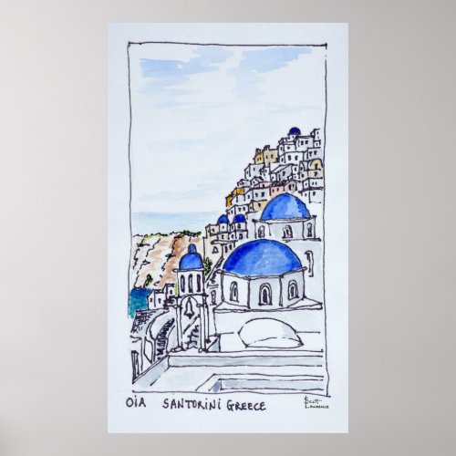 Town of Oia  Island of Santorini Greece Poster