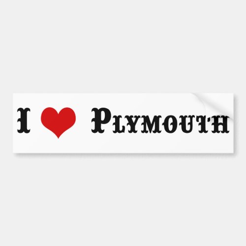 Town of PLYMOUTH MA Bumper Sticker