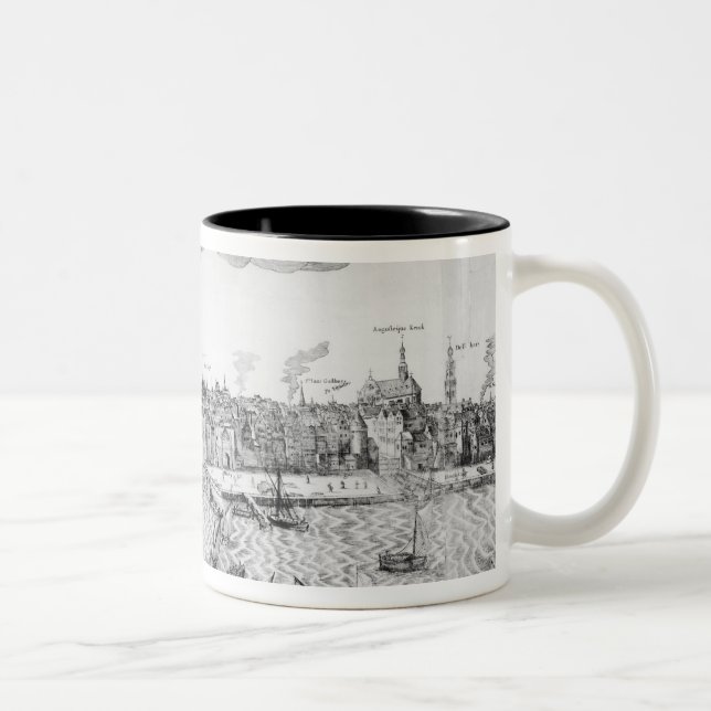 Town Plan of Antwerp, 1549 Two-Tone Coffee Mug (Right)