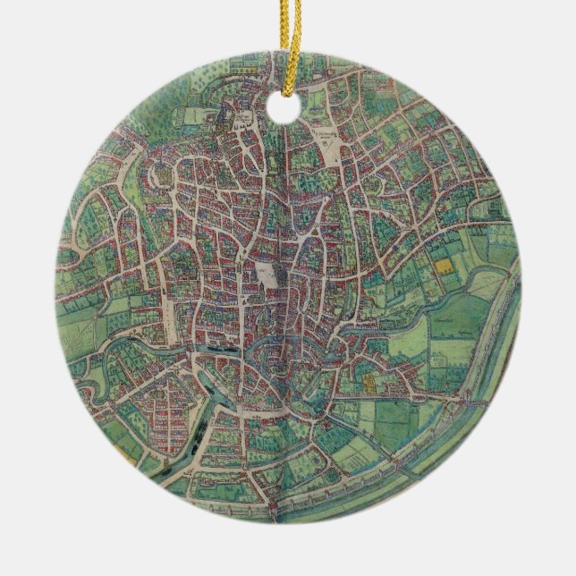 Town Plan of Brussels, from 'Civitates Orbis Terra Ceramic Ornament (Front)