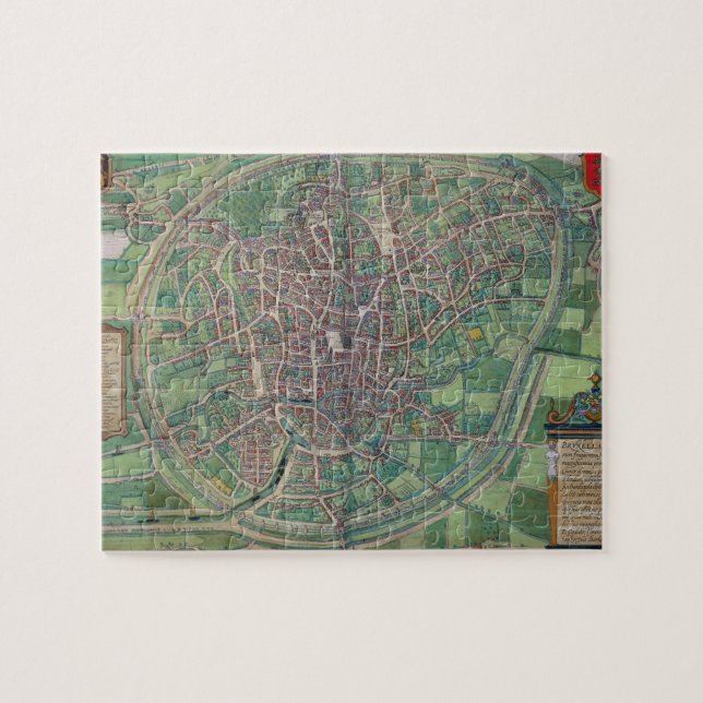 Town Plan of Brussels, from 'Civitates Orbis Terra Jigsaw Puzzle (Horizontal)