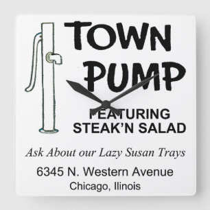 Town Pump Restaurant, Chicago, Illinois Square Wall Clock