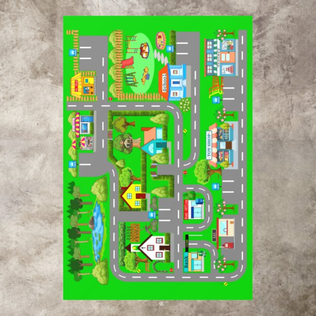 Town Roads for Cars Floor Decals (Insitu)