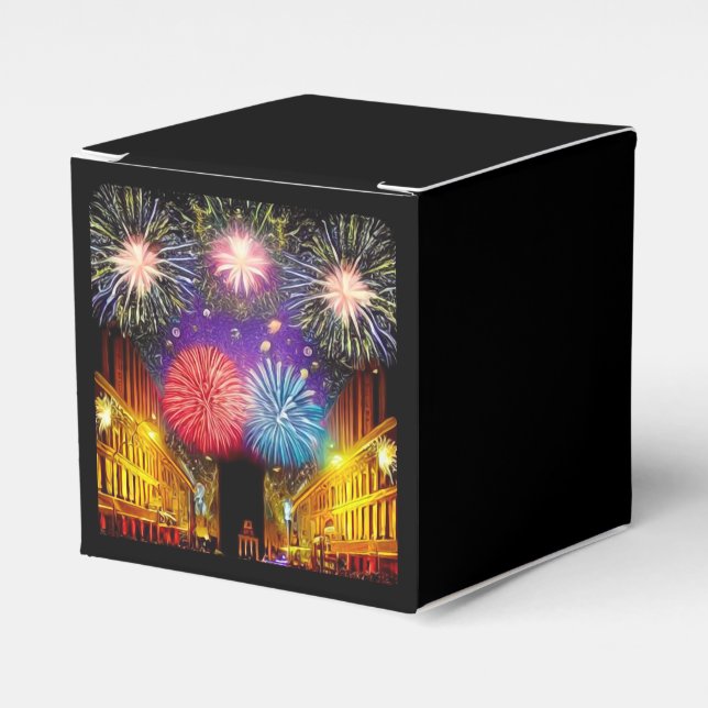 Town Square Fireworks Favor Boxes (Front Side)